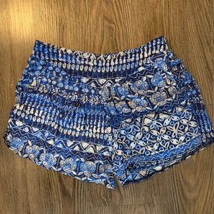 Blue Flowy Shorts